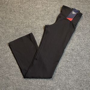 Reebok Womens Small Black Training Cotton Bootcut Pants Pocket NEW